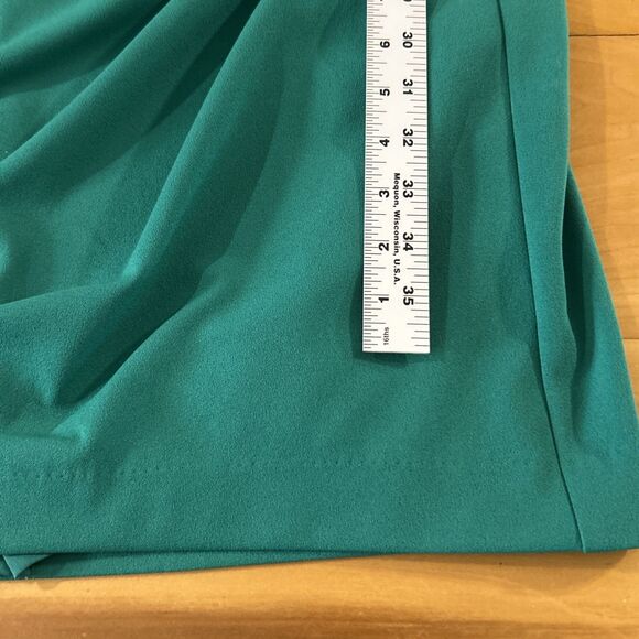Betsy Adam Knee Length Dress. 22W. Green. Sleeveless. Stretch. Spaghetti Straps - Picture 3 of 12